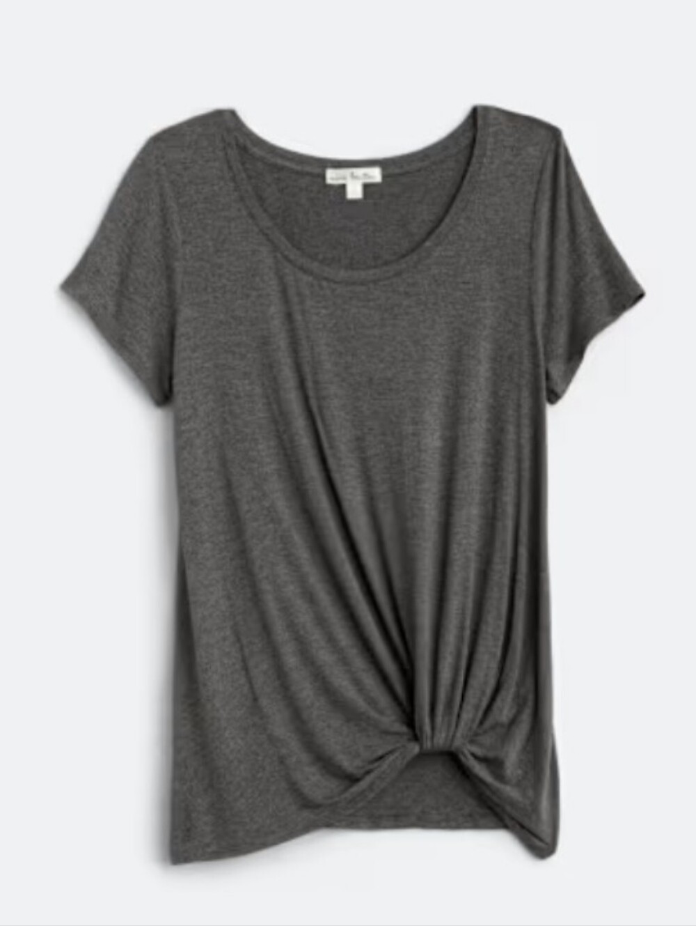 Twist-Front Short Sleeve Tee - Charcoal